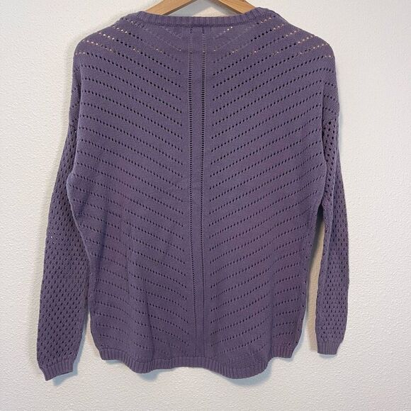 Prana Parker Mountain Open Knit Purple Lavender Sweater Size XS - Picture 4 of 5